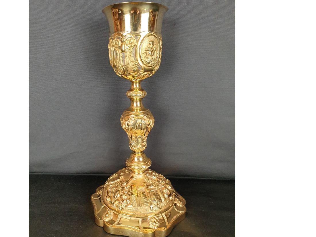 Calice in argento dorato del XIX secolo - Antichità Ioviero