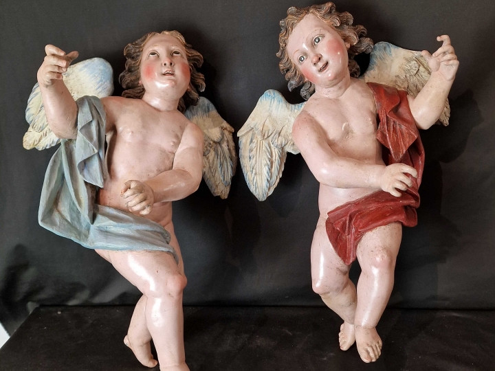 Scultura-di-putti-in-legno-policromo-700 - Antichità Ioviero