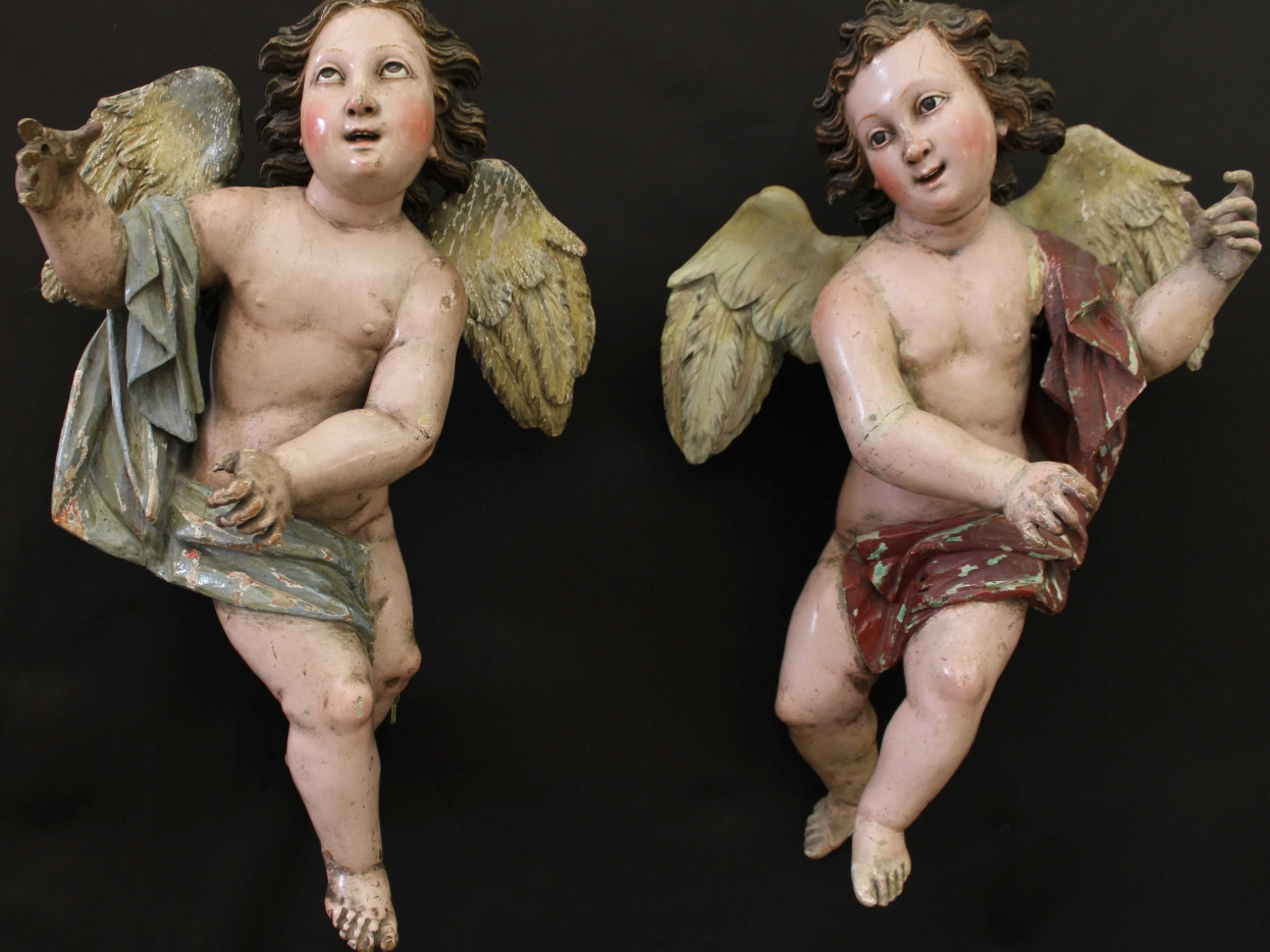 Scultura-di-putti-in-legno-policromo-700 - Antichità Ioviero