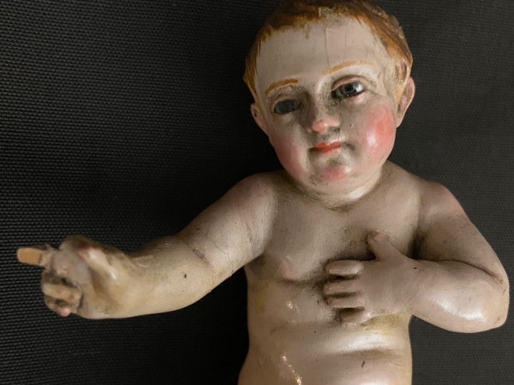 Scultura in legno di Bambino Gesù del 700 - Antichità Ioviero