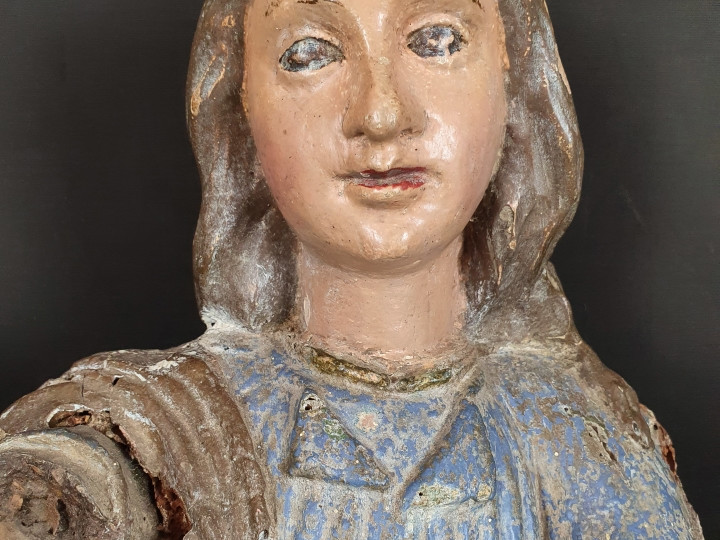 Scultura di Madonna lignea del XVII - Antichità Ioviero