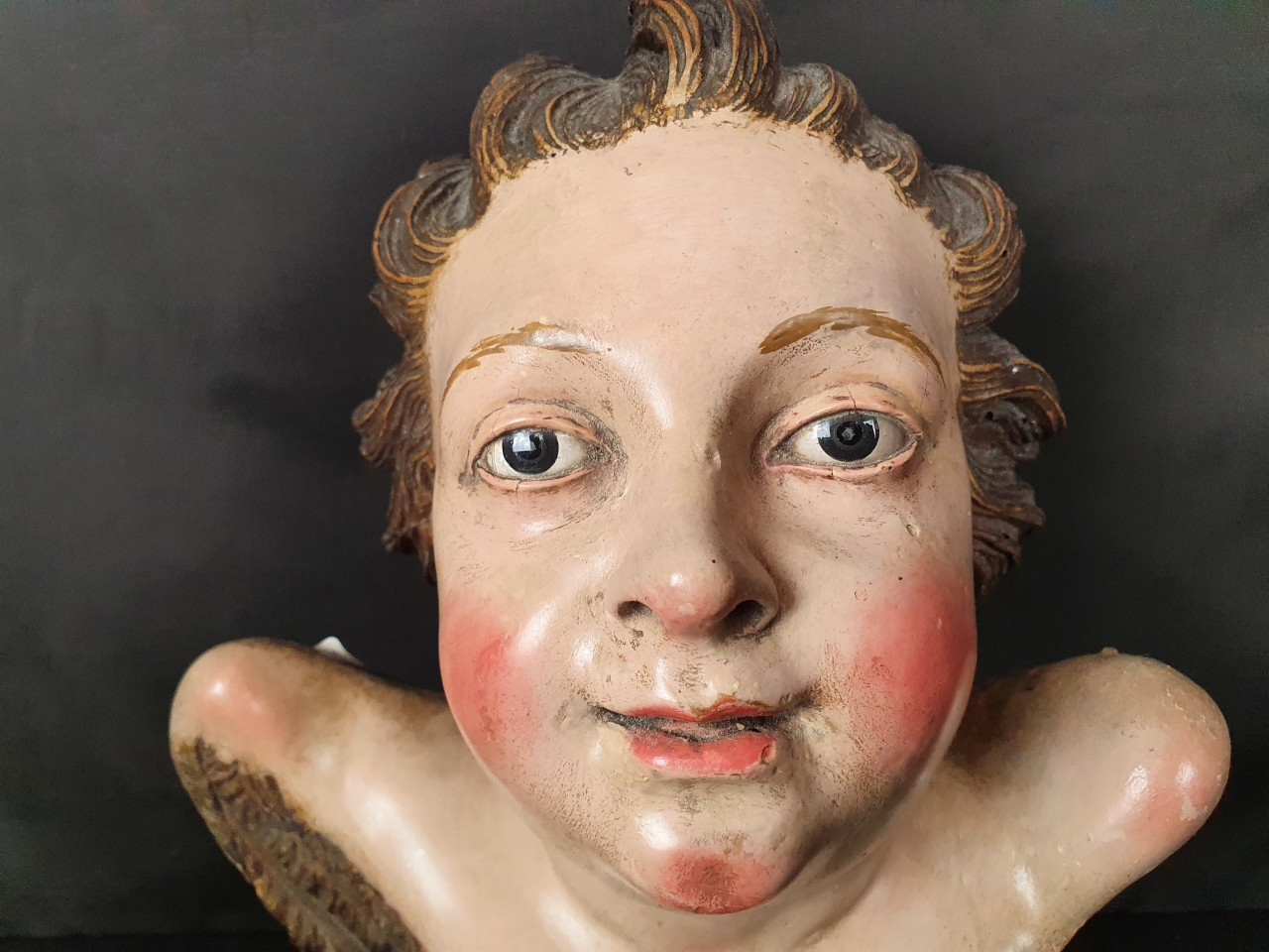 Scultura in legno di cherubino del 700 - Antichità Ioviero