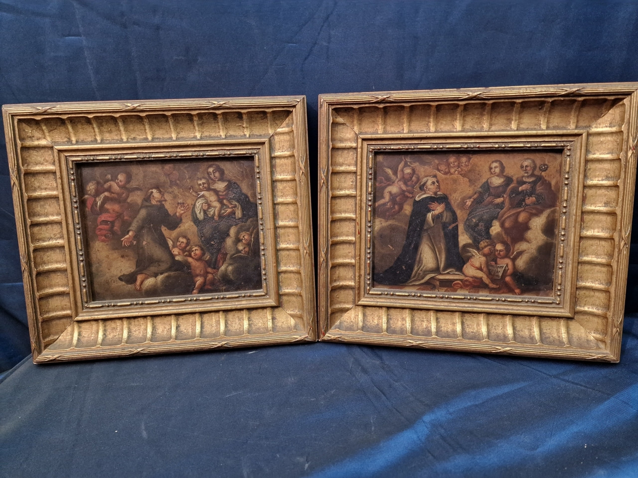 San Francesco e San Domenico dipinti olio su rame - Antichità Ioviero
