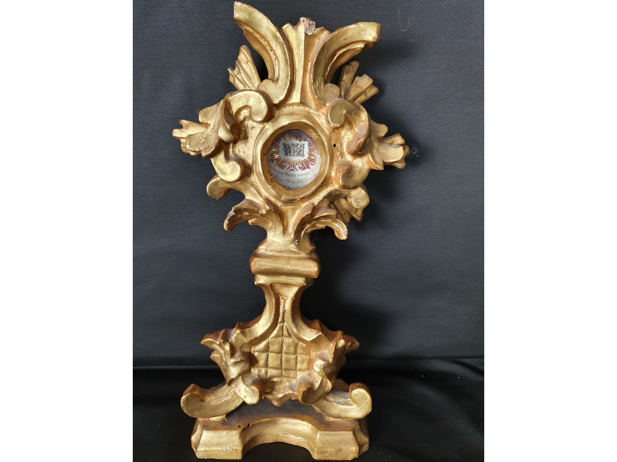 reliquiario in legno dorato del XIX secolo - Antichità Ioviero