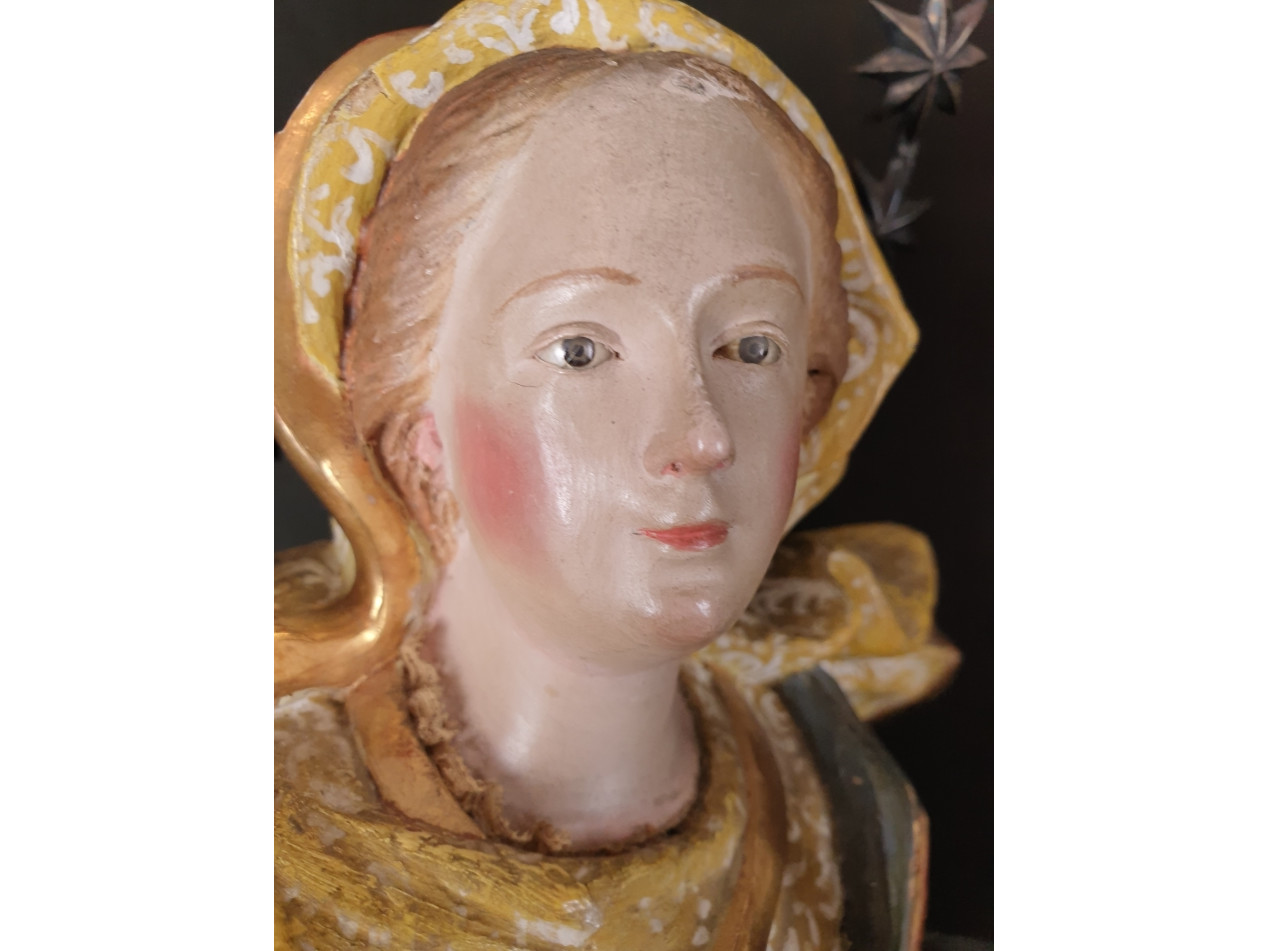 Madonna Immacolata scultura lignea del XVIII secol - Antichità Ioviero