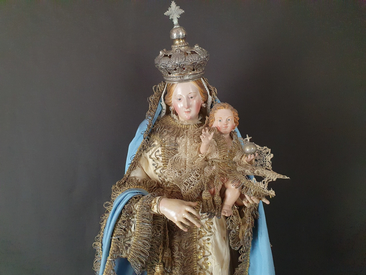 Madonna Immacolata e Bambino Gesù del XIX secolo - Antichità Ioviero