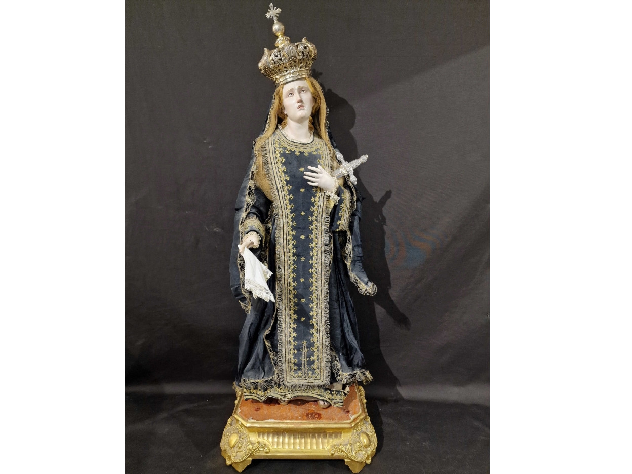 Madonna Addolorata scultura del 700 napoletano - Antichità Ioviero