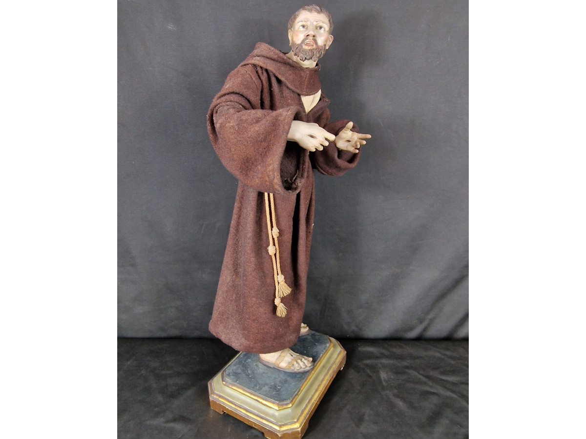San Francesco d'Assisi scultura napoletana del 700- Antichità Ioviero