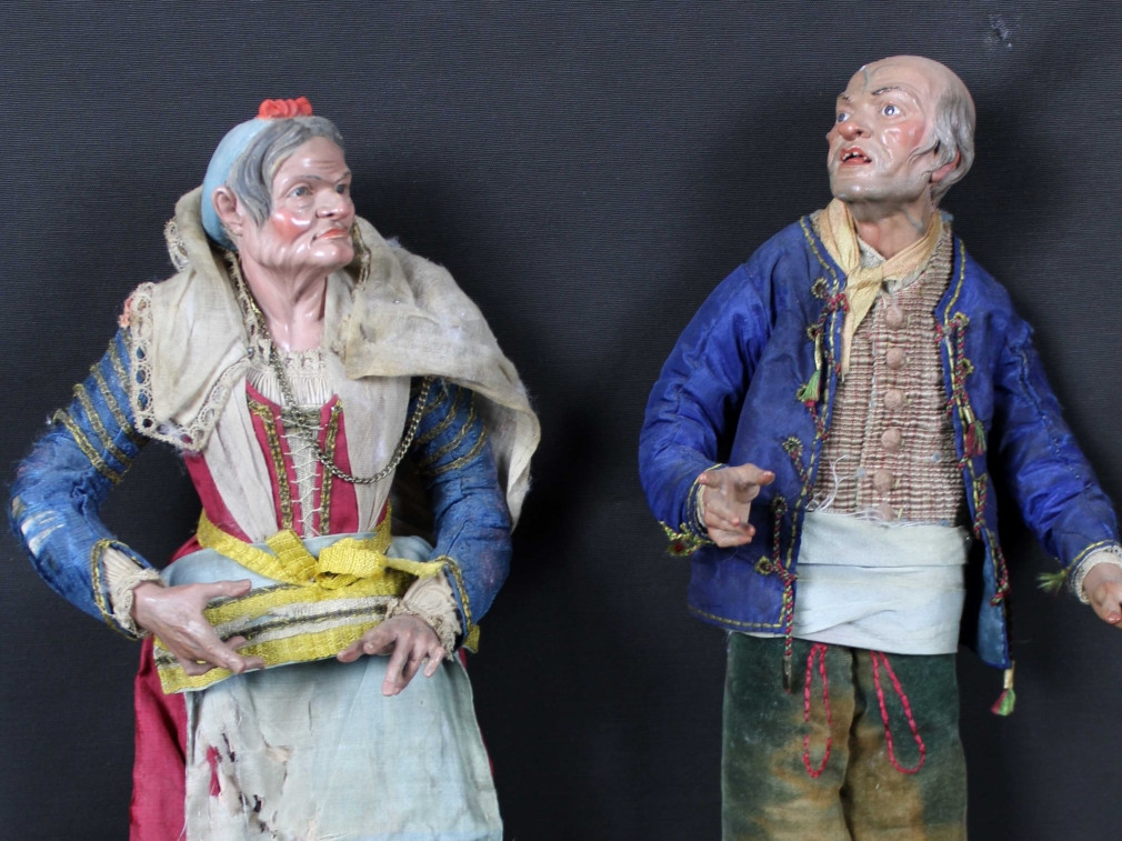 anziani-popolani da presepe di Napoli del 700- Antichità Ioviero