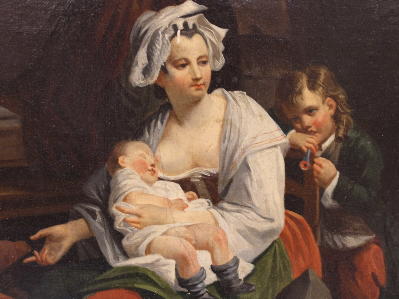Dipinto "Scena di famiglia" - Antichità Ioviero